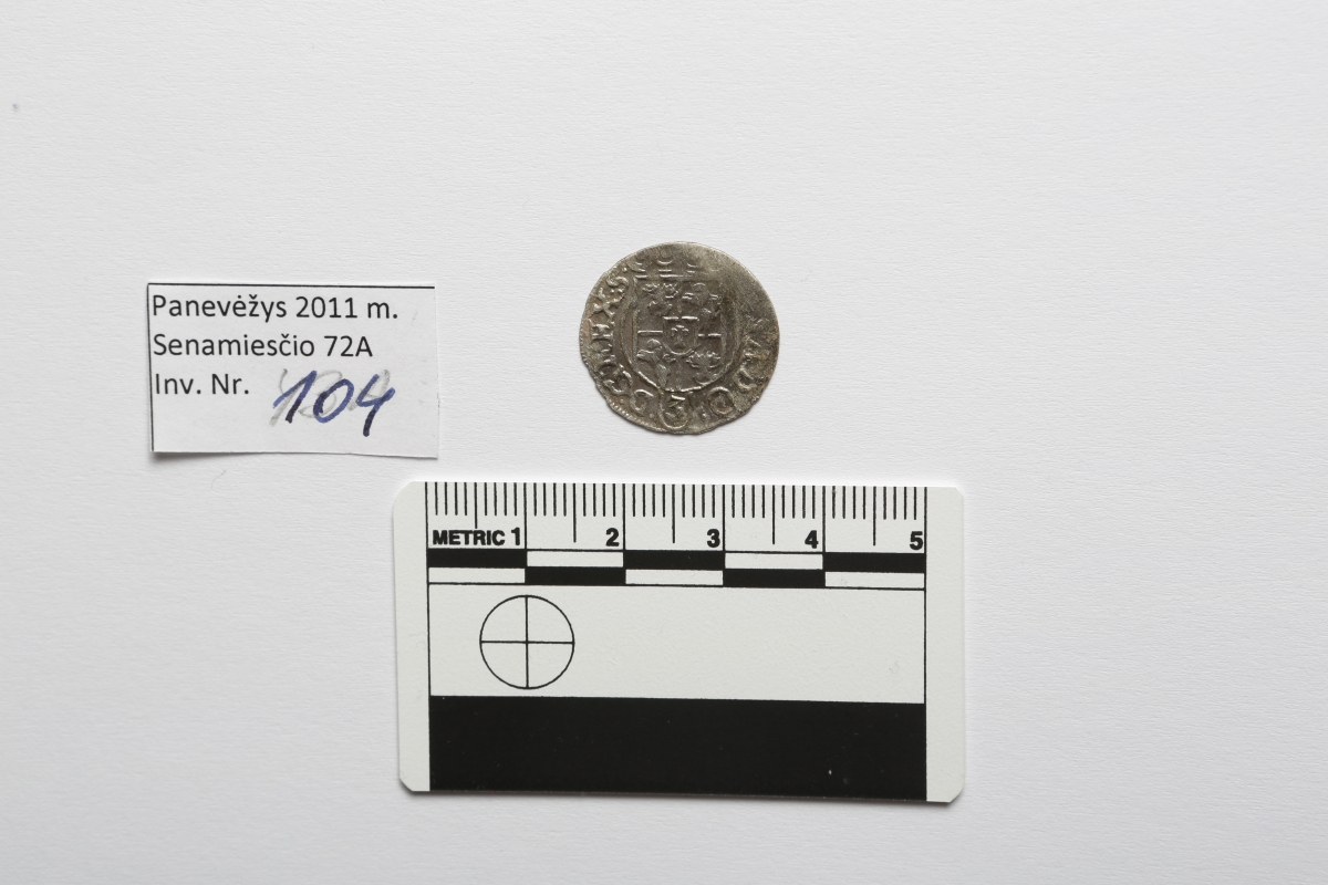 Švedija. Gustavas Adolfas. 1624 m. Pusantrokas. Sidabras. Ø 19 mm, Panevėžys, Panevėžys, Perkasa Nr. 1, Kapas Nr. 62