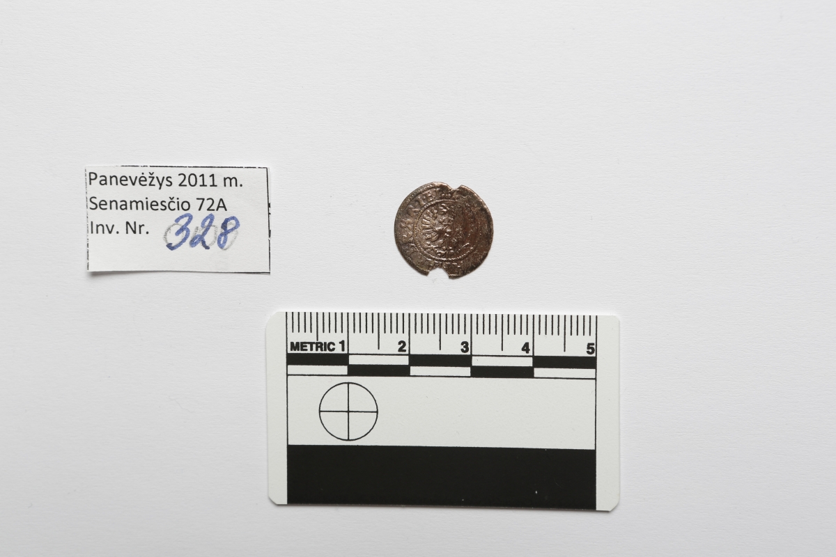 Prūsija. Georgas Wilhelmas. Šilingas 1624 m. Varis. Ø 16 mm, Panevėžys, Iškastose žemėse