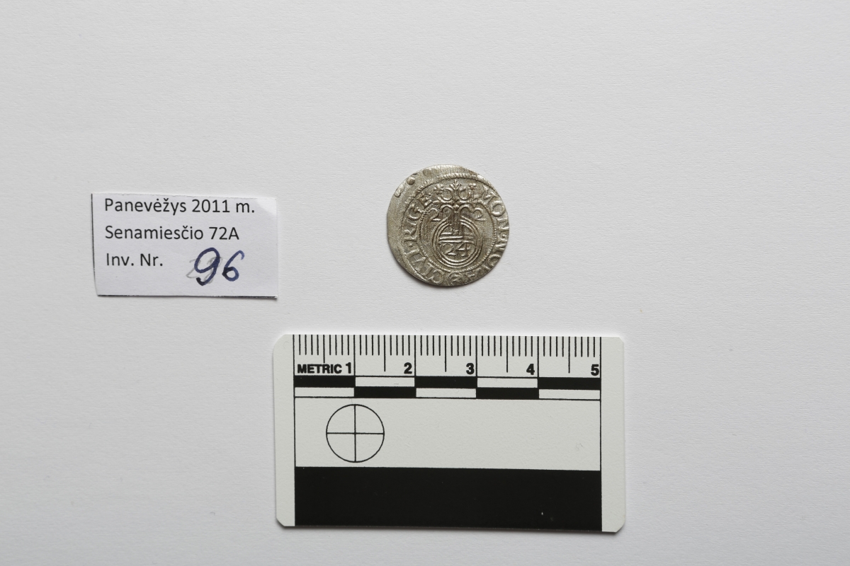 Švedija. Gustavas Adolfas. Pusantrokas. Sidabras. Ø 20 mm, Panevėžys, Perkasa Nr. 1, Kapas Nr. 55