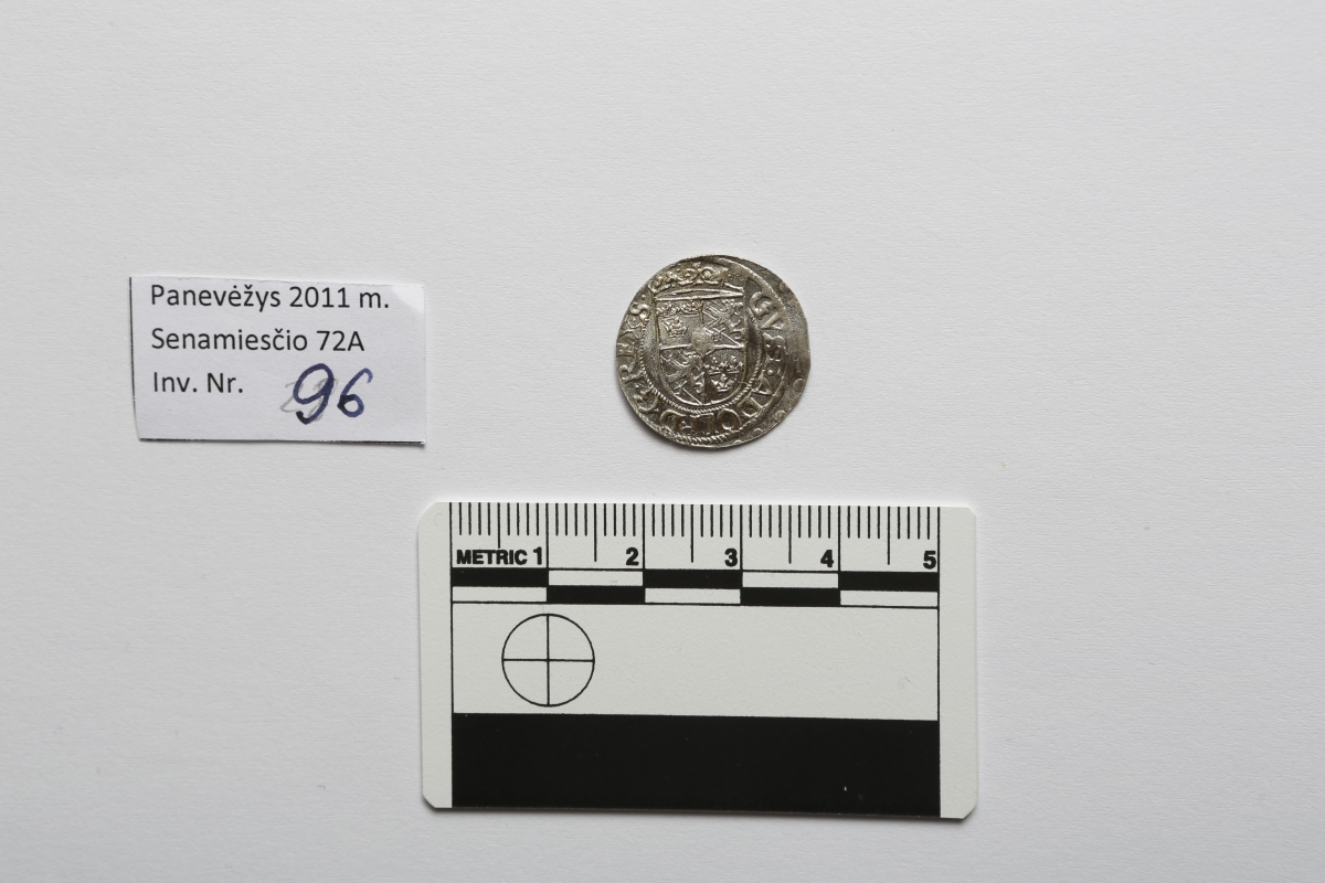 Švedija. Gustavas Adolfas. Pusantrokas. Sidabras. Ø 20 mm, Panevėžys, Perkasa Nr. 1, Kapas Nr. 55